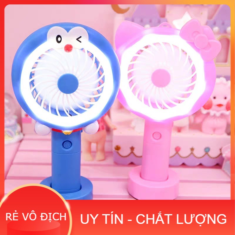 PVN14904 Quạt tích điện cầm tay mini hình chú doremon ngộ nghĩnh có đế T8