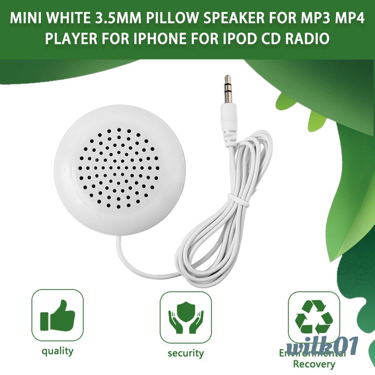 Loa Mini Màu Trắng 3.5mm Cho Máy Nghe Nhạc Mp3 Mp4 Iphone Ipod Cd Radio Wilk01