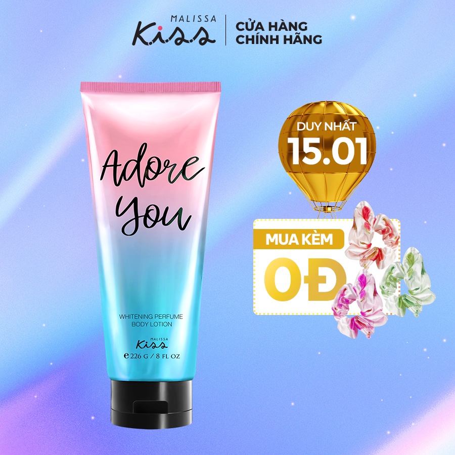 Sữa Dưỡng Trắng Da Toàn Thân Hương Nước Hoa Malissa Kiss Hương Adore You 226g