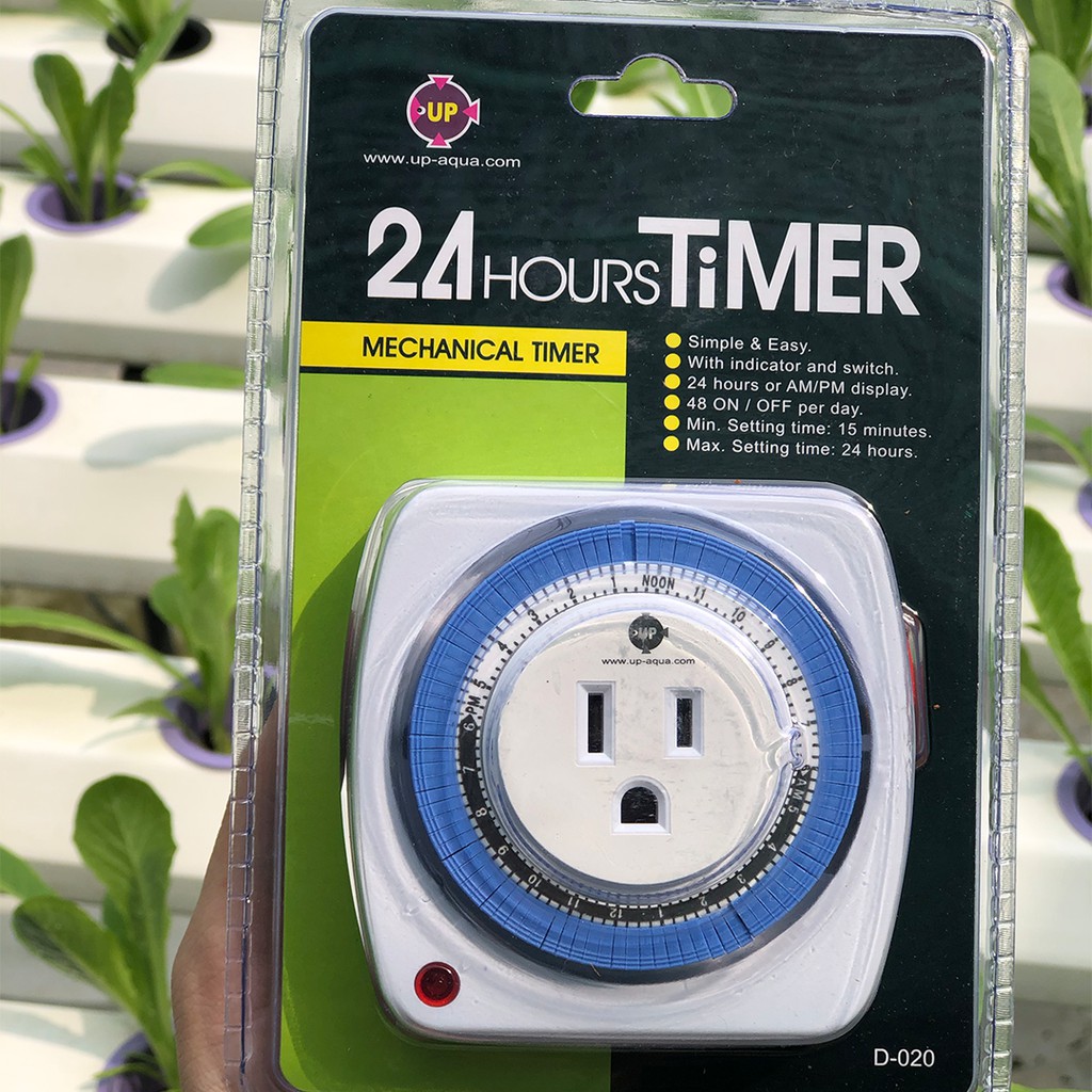 Timer hẹn giờ cơ Timer 24h UP AQUA - Đồng hồ hẹn giờ tưới nước cho cây - Timer hẹn giờ cơ thuỷ canh