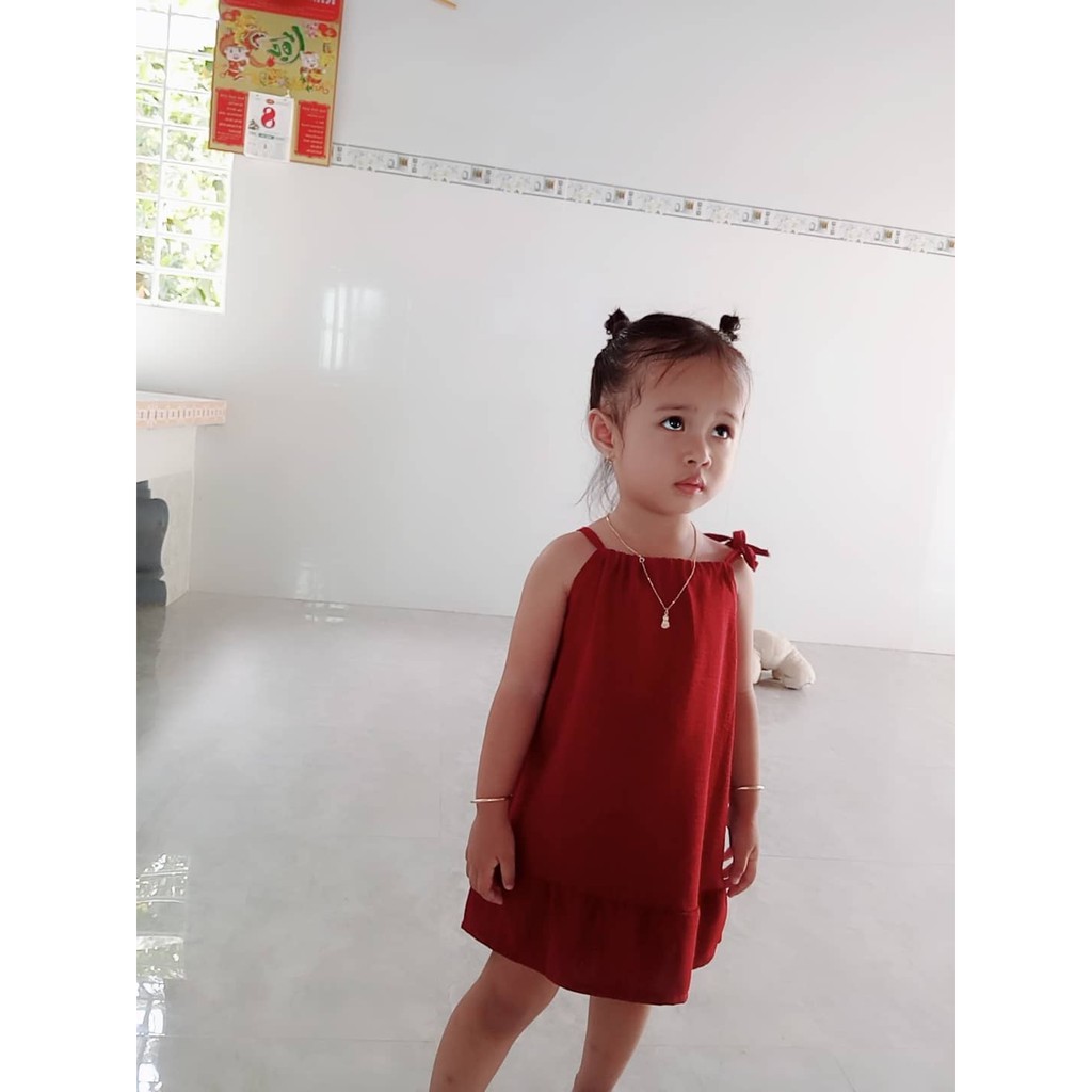 Váy bé gái, vải đũi cho bé gái size 6-18kg