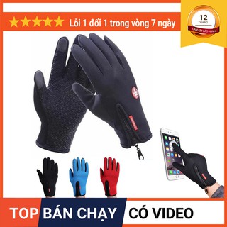 Găng Tay Đi Xe Máy Chống Nước Nam Nữ Winds Stopper 🥊FREESHIP🥊Đầu Ngón Cảm Ứng
