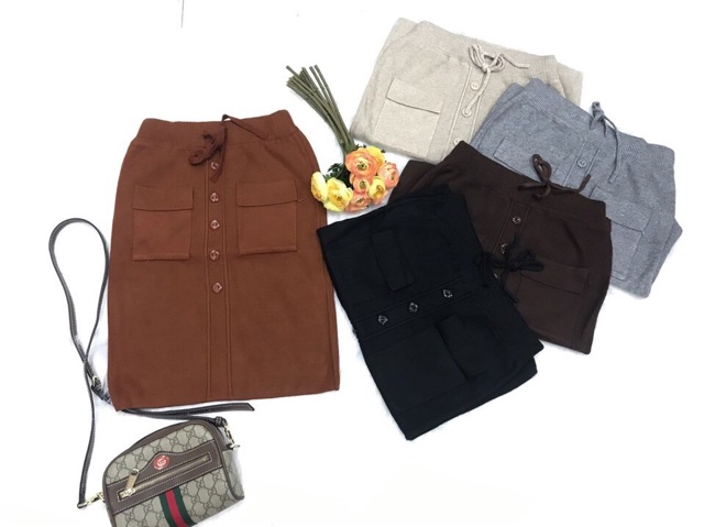Chân váy len , có túi. - Form đẹp