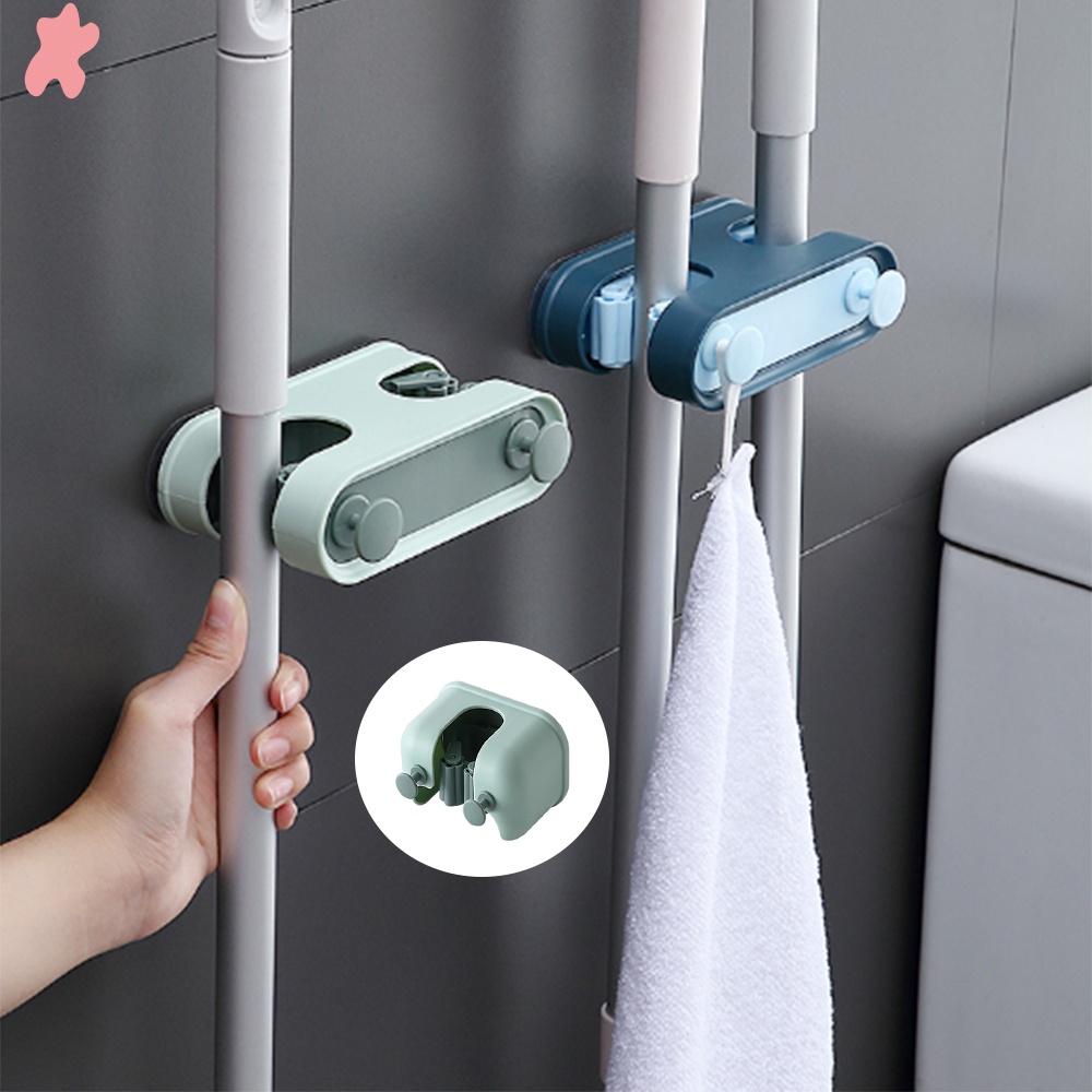 ✫✫✫1 Kẹp Giữ Cây Lau Nhà Gắn Tường Không Cần Khoan Đa Năng Tiện Dụng