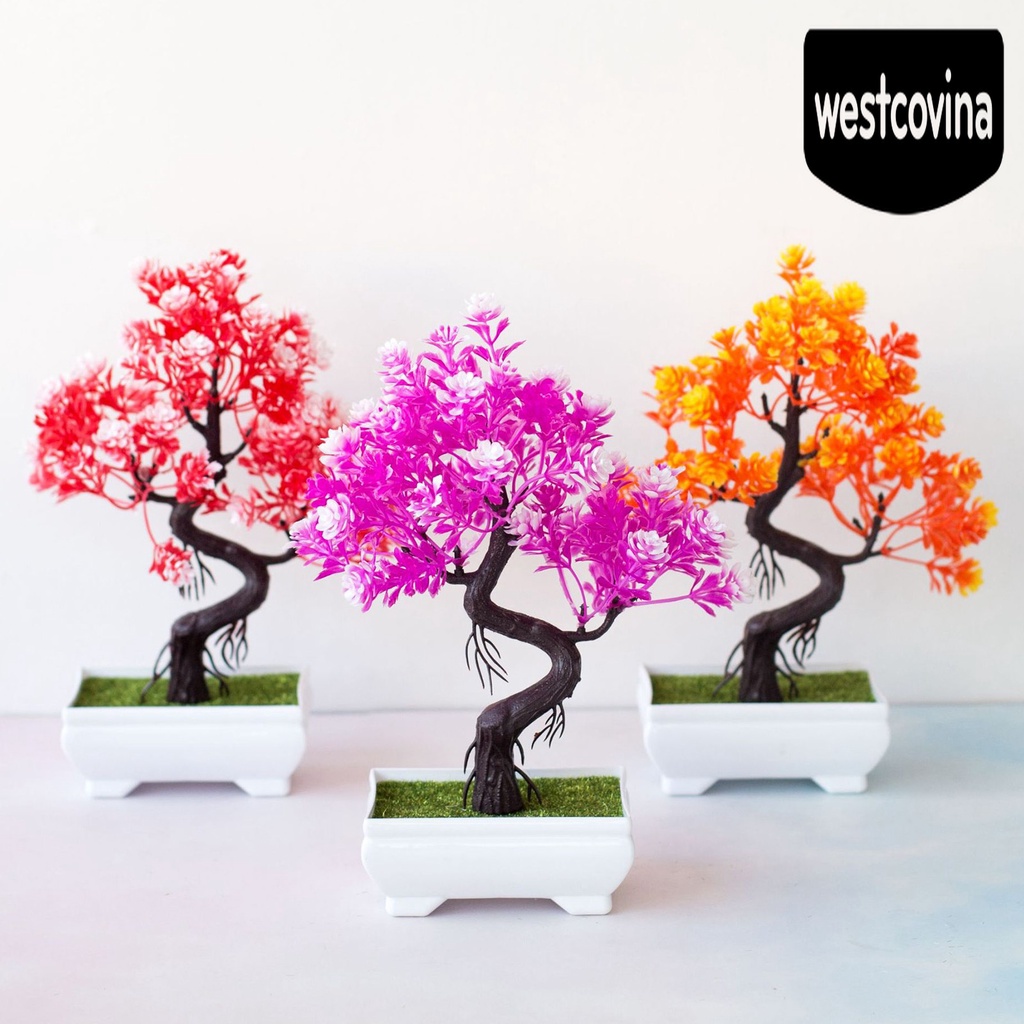 [Hot]☀ Chậu Hoa Bonsai Giả Màu Sắc Tươi Sáng