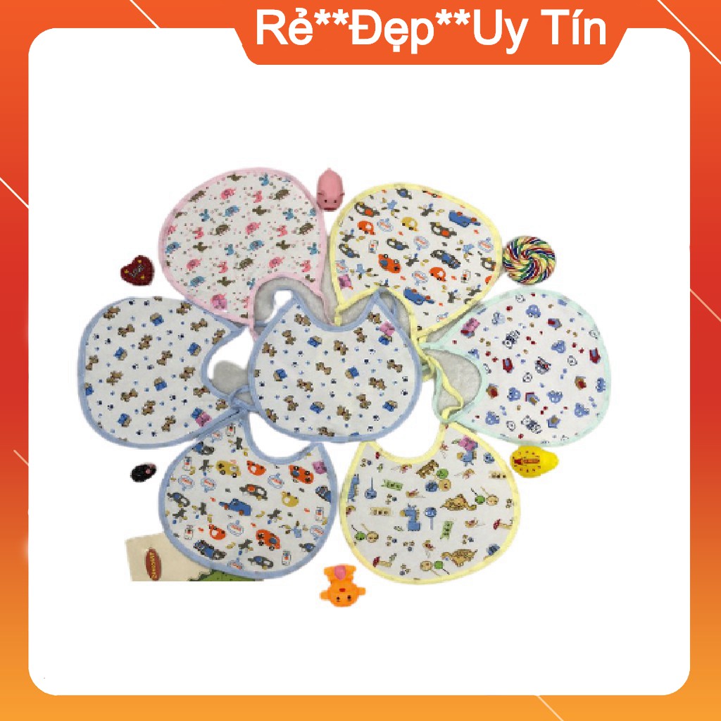 Yếm vải buộc dây, yếm ăn dặm cotton, yếm dãi cho bé chống thấm cho bé trai, bé gái Doli Shop