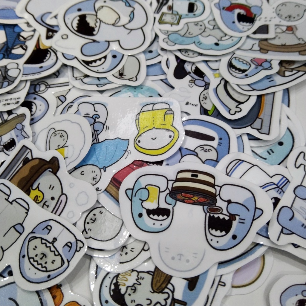 Sticker/ Hình dán cá Mập Nhật Bản