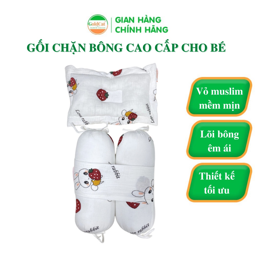 Gối Chặn Bông Cho Bé GOLDCAT Thiết Kế Nhiều Màu Sắc Ngộ Nghĩnh, Giúp Ngăn Ngừa Trẻ Lật Sấp Gối