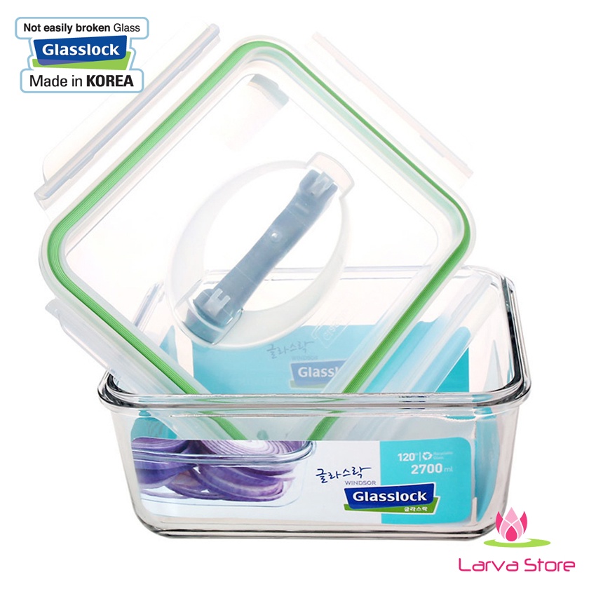 Hộp thủy tinh cường lực Glasslock MHRB270 2700ml Hàn Quốc - Larva Store