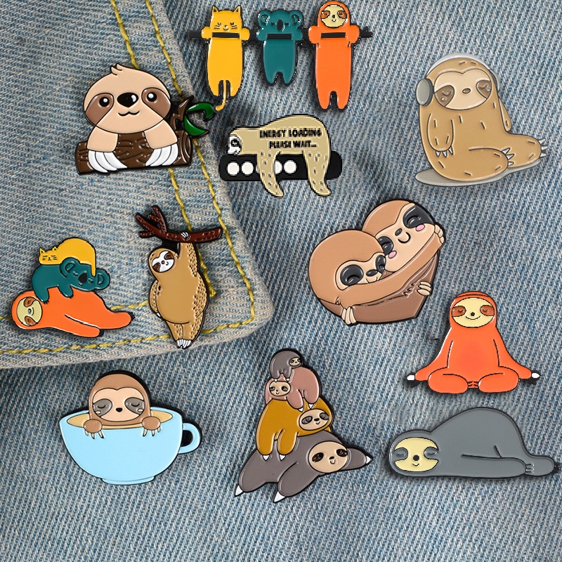 Ghim Cài Áo Kim Loại Hình Động Vật Hoạt Hình Dễ Thương