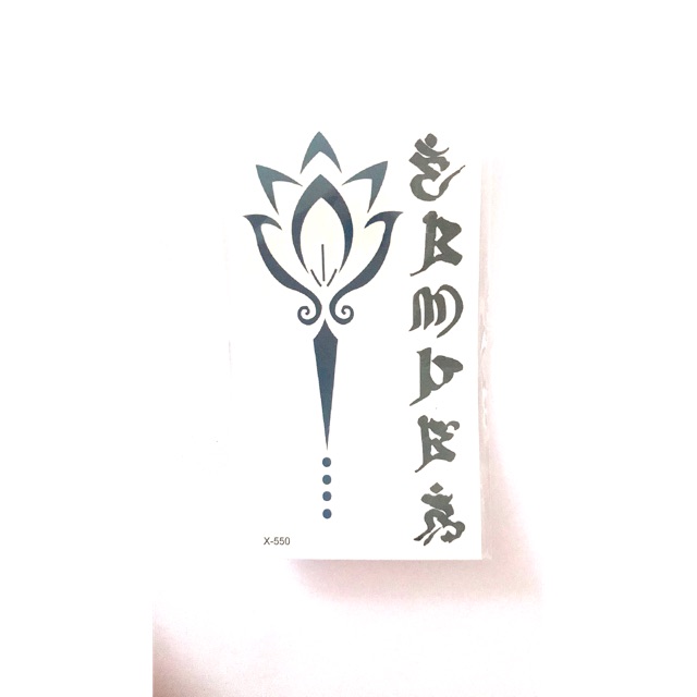 Hình xăm dán chữ kí sen hoa văn 10x6cm_ mua 5 tặng 1 mini tattoo