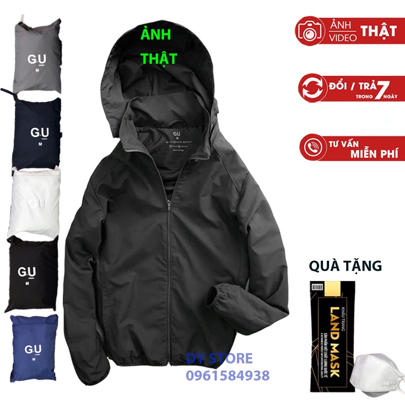 Áo gió nam GU áo khoác gió 2 lớp hàng Việt Nam xuất dư loại 1 với 100% polyester chống nước tối ưu nhất