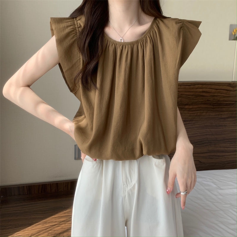 Áo Sơ Mi Tay Cánh Tiên Dáng Rộng Thiết Kế Mới Thời Trang Mùa Hè