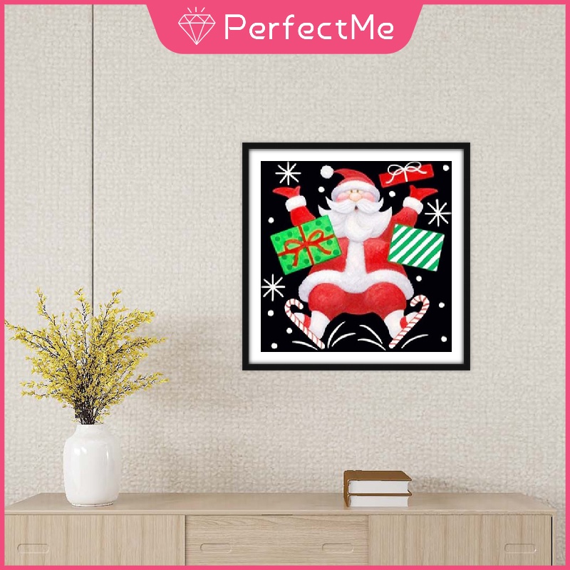 Bộ tranh đính đá 5d họa tiết người tuyết giáng sinh độc đáo DIY dùng trang trí nhà cửa