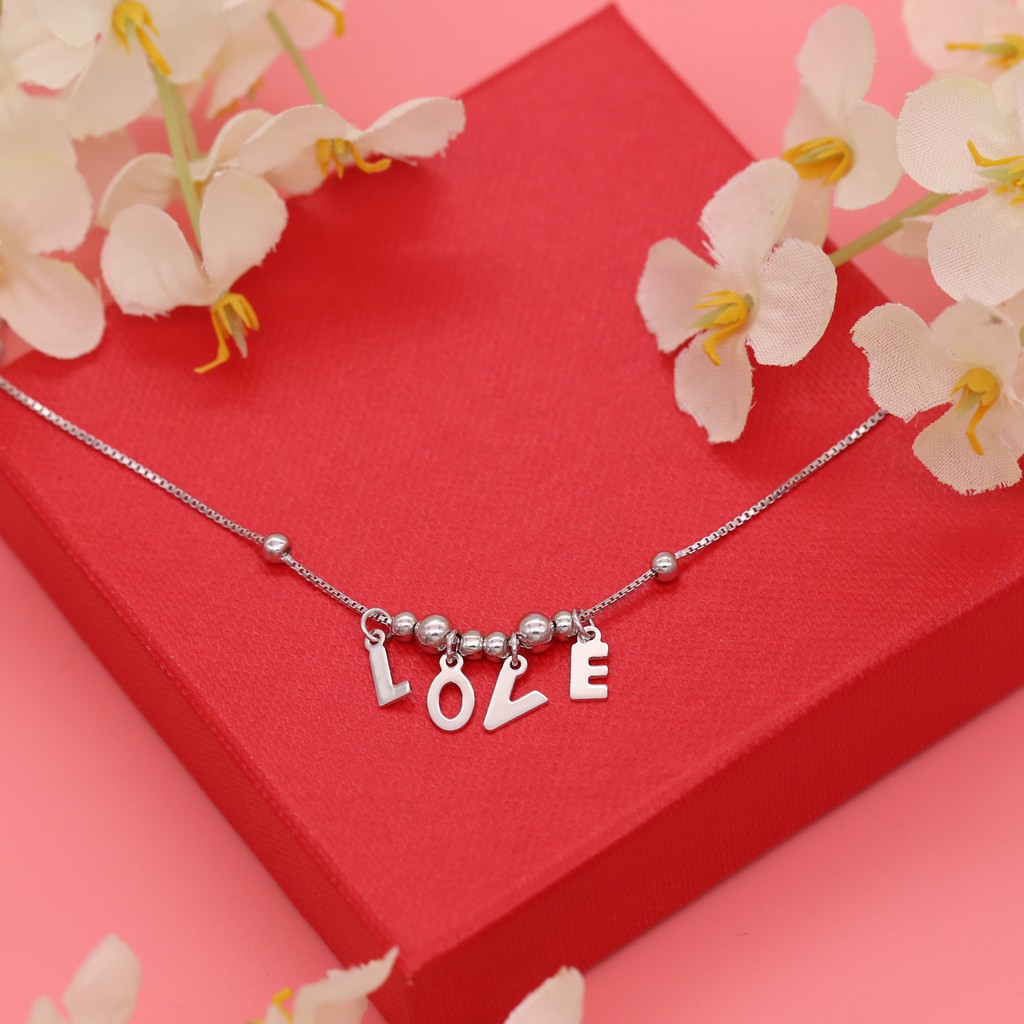 Lắc Chân Chân Chữ Love Bằng Bạc Italy Cho Nữ LC1549 - Bảo Ngọc Jewelry