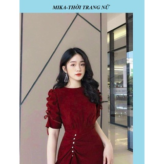 Đầm rút dây kết cườm quá đẹp