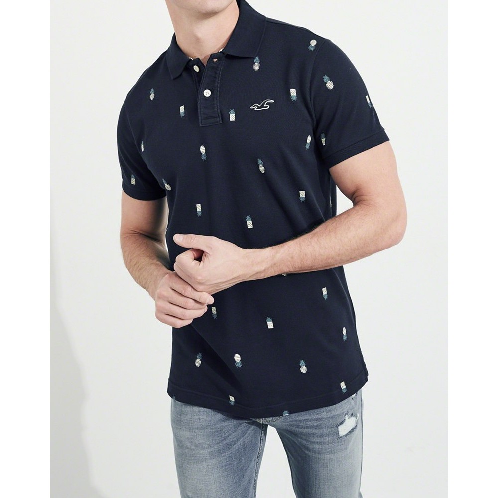 Áo thun nam Hollister HCO-P181 Stretch Pique Patterned Polo