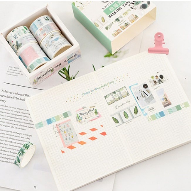 Hộp Washi tape 10 cuộn siêu đẹp mắt Be Tiny