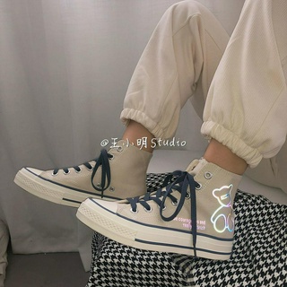 Giày Bata Canvas Cổ Cao Phong Cách Hàn Quốc Cho Nữ
