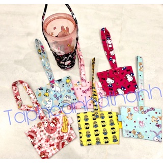 [Set 2c bất kì] Quai xách ly + ống hút bằng vải