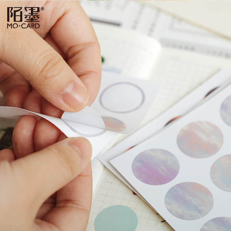 9sheets/pack Creative Landscape Dot Stickers Photo Album Paper Stickers Cute Scrapbook Decoration