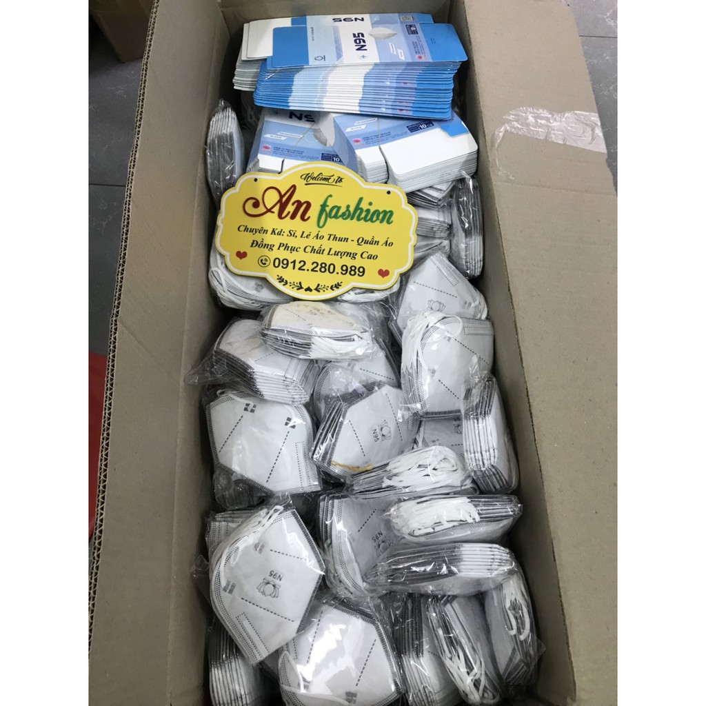 Khẩu trang N95 không van Cửu Long 6 Lớp Màu Trắng Và Màu Xám  (1hộp 10 cái)