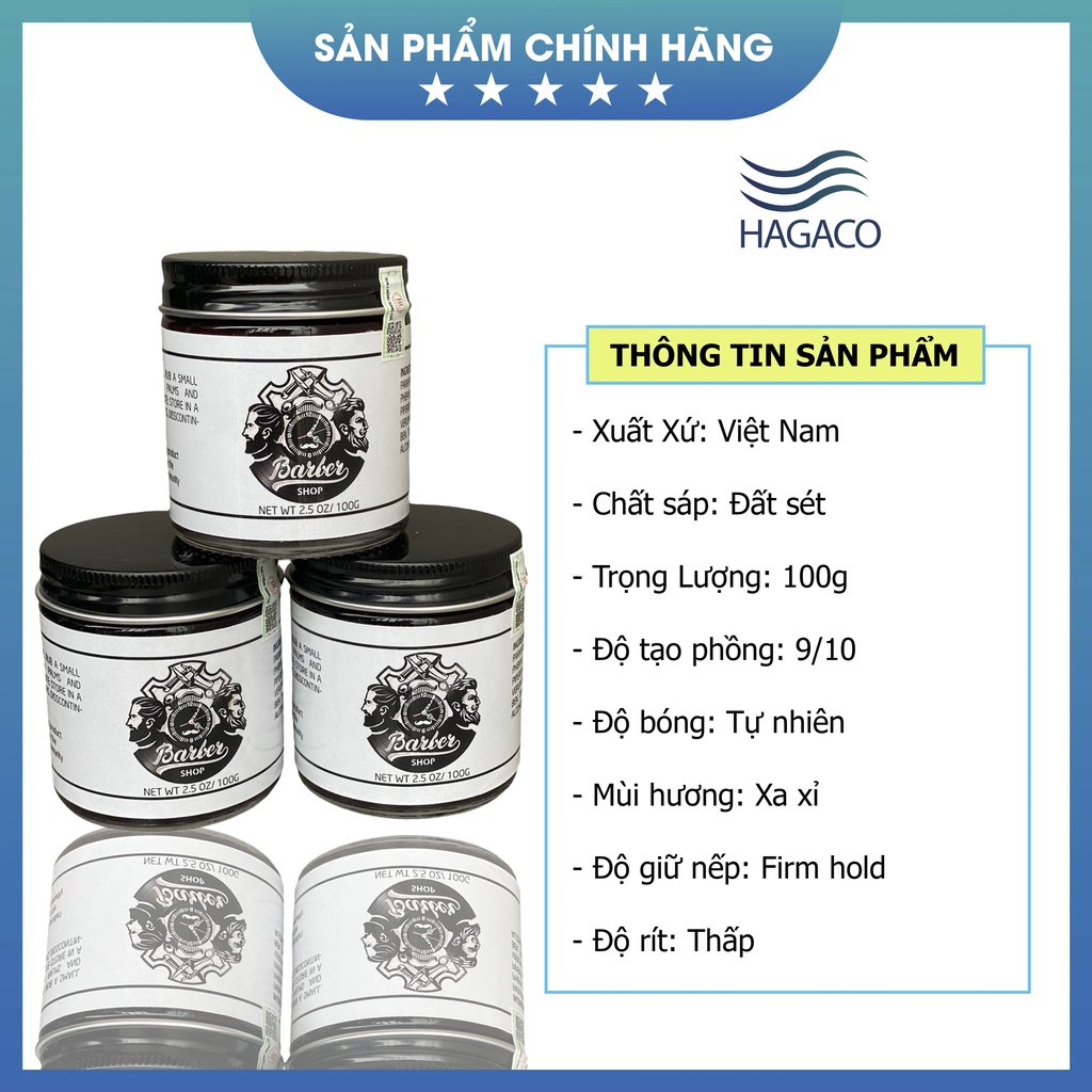 SÁP Vuốt Tóc Nam BARBER THỦY TINH tạo kiểu cực ngầu MN40