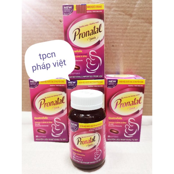 PRONATAL DHA cung cấp dưỡng chất Bổ sung sắt, acid folic, vitamin cho mọi phụ nữ mang thai và cho con bú hộp 30 viên