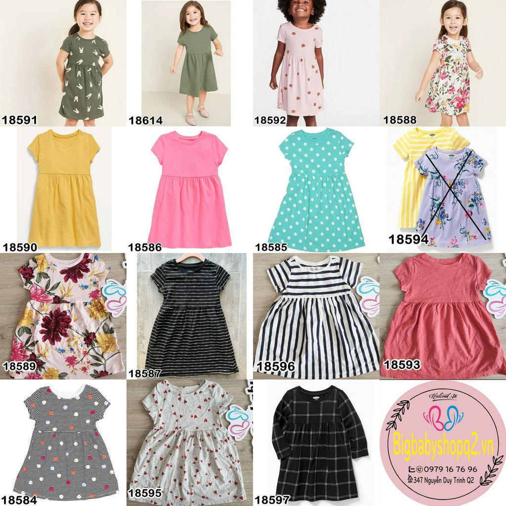 Đầm thun Old.navy xuất dư xịn cho bé gái 1-5y, vải mềm mát rất đẹp | Bigbaby Shop