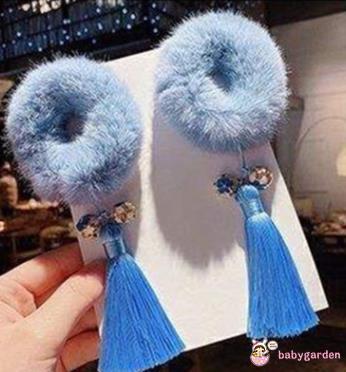 Cặp dây buộc tóc đính tua rua phong cách Trung Hoa xinh xắn dành cho bé gái