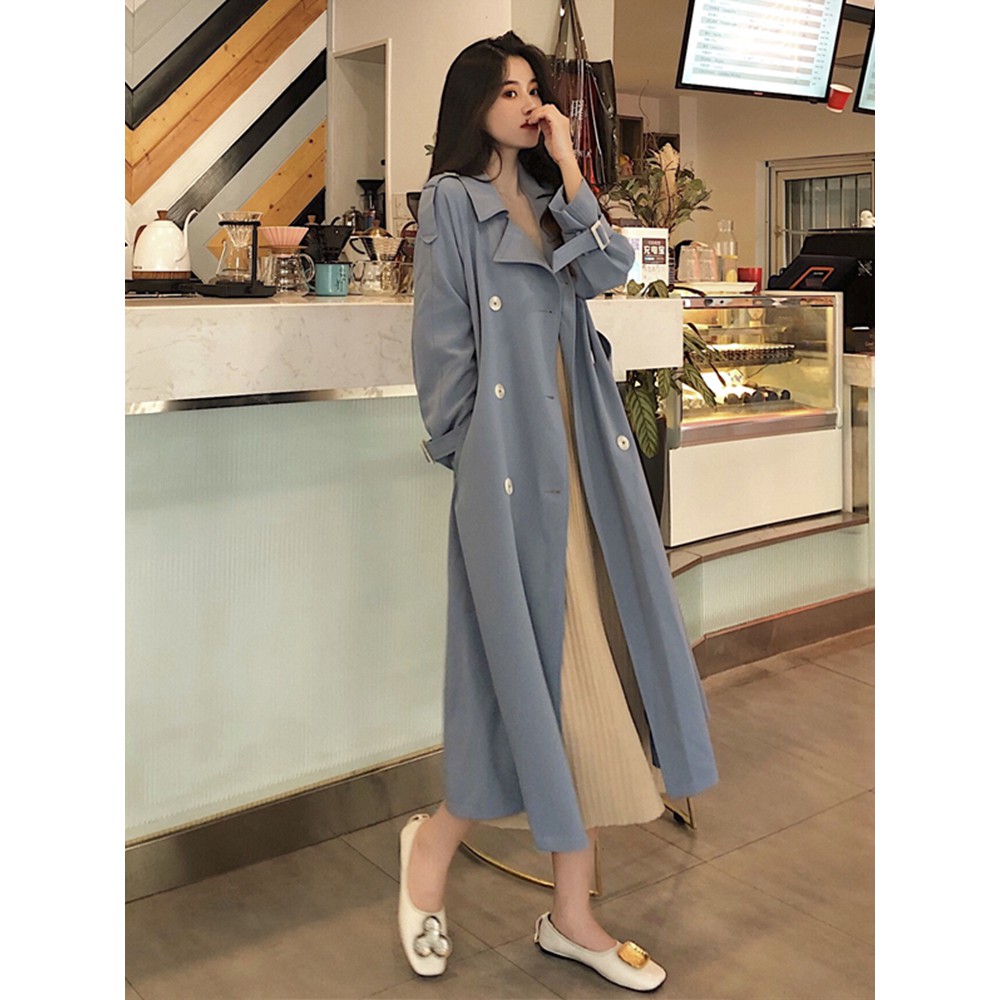 Ảnh thật 5 hình cuối-HC042.Áo khoác mangto thu đông dáng dài phiên bản Hàn Quốc