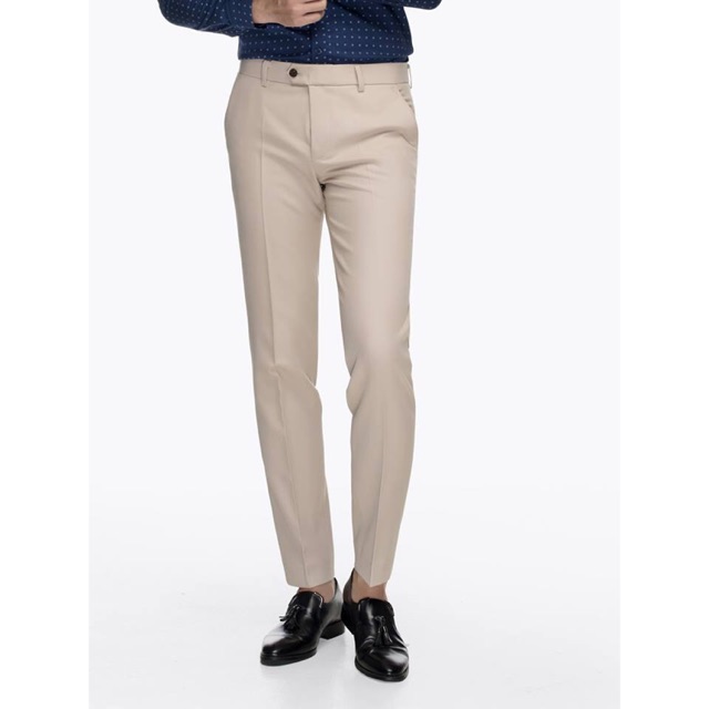 Quần âu nam màu Kem nhạt, Quần tây nam chống nhăn vải Tuyết Hàn loại đẹp | BigBuy360 - bigbuy360.vn