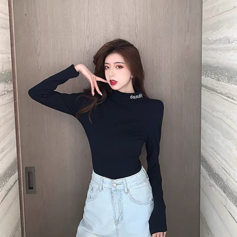 MS323 Áo thun giữ nhiệt cổ thêu chữ sunshine