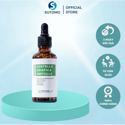 Serum giảm mụn Kyung Lab kyung Acnes Centella Asiatica Ampoule 50ml chính hãng kiềm dầu mờ thâm ngừa mụn se lỗ chân lông