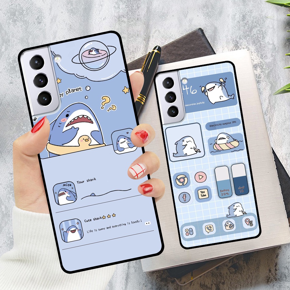 Ốp lưng Samsung S21 5G / S21 Plus 5G / S21 Ultra 5G / S21 FE in hình nền cá mập đáng yêu giá rẻ