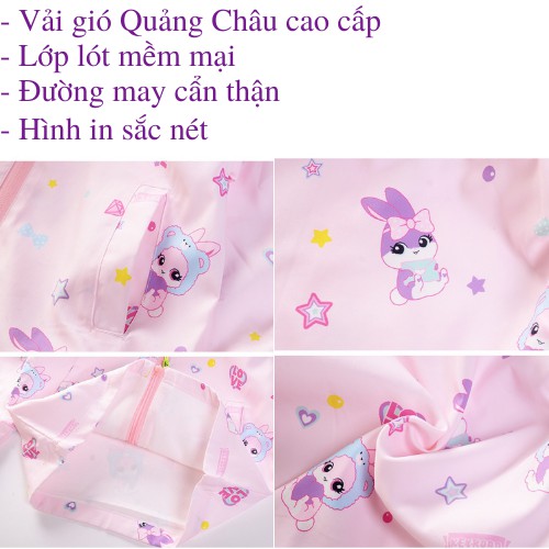 Áo khoác gió mùa đông cho bé trai bé gái họa tiết siêu nhân, ngựa pony, elsa, mèo kitty ZG Boutique size từ 9kg đến 20kg