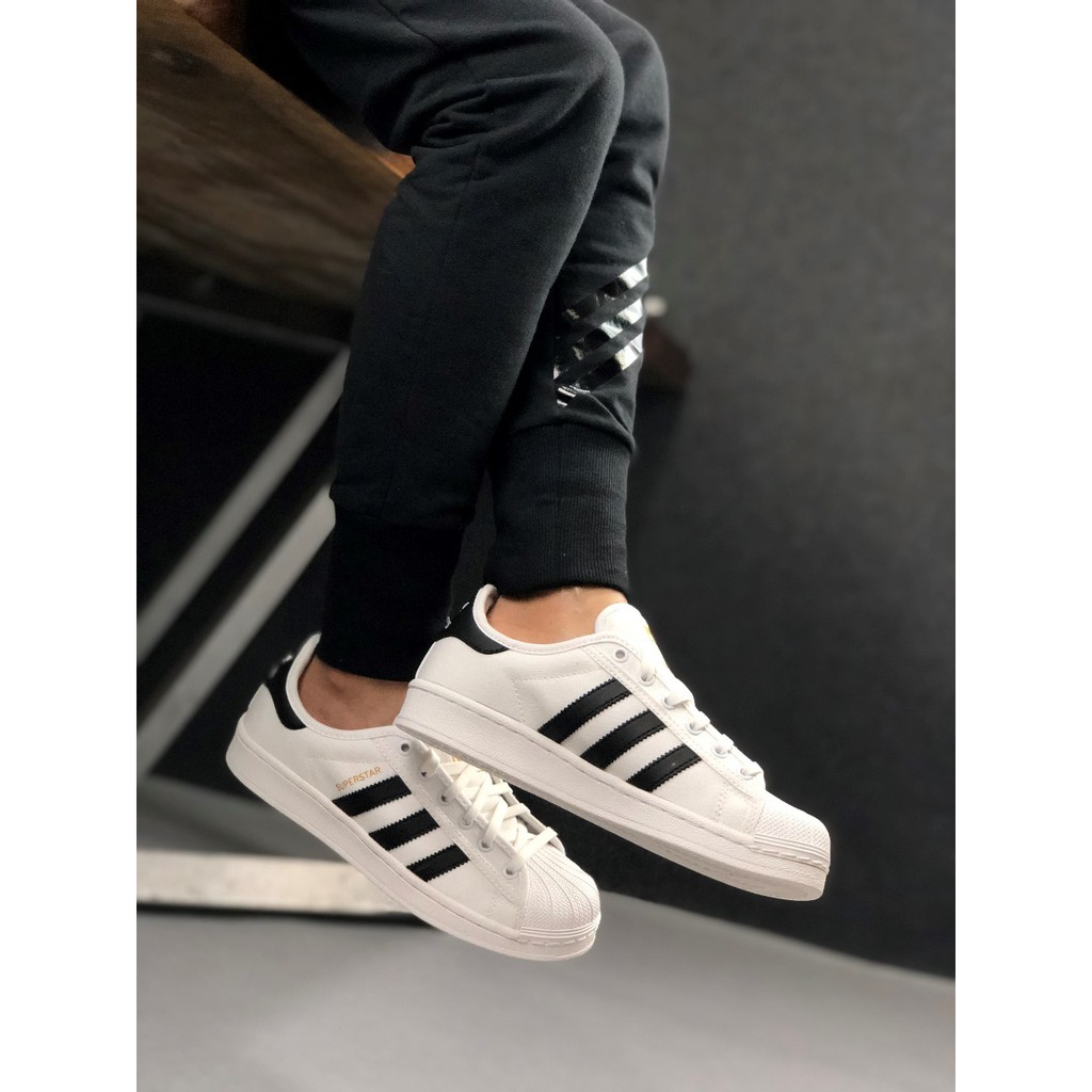【Bắn thật】Adidas Superstar Rize W vỏ đầu cổ điển hoang dã thể thao vải trắng đen vàng tiêu chuẩn S82569 uy tín 2020 new