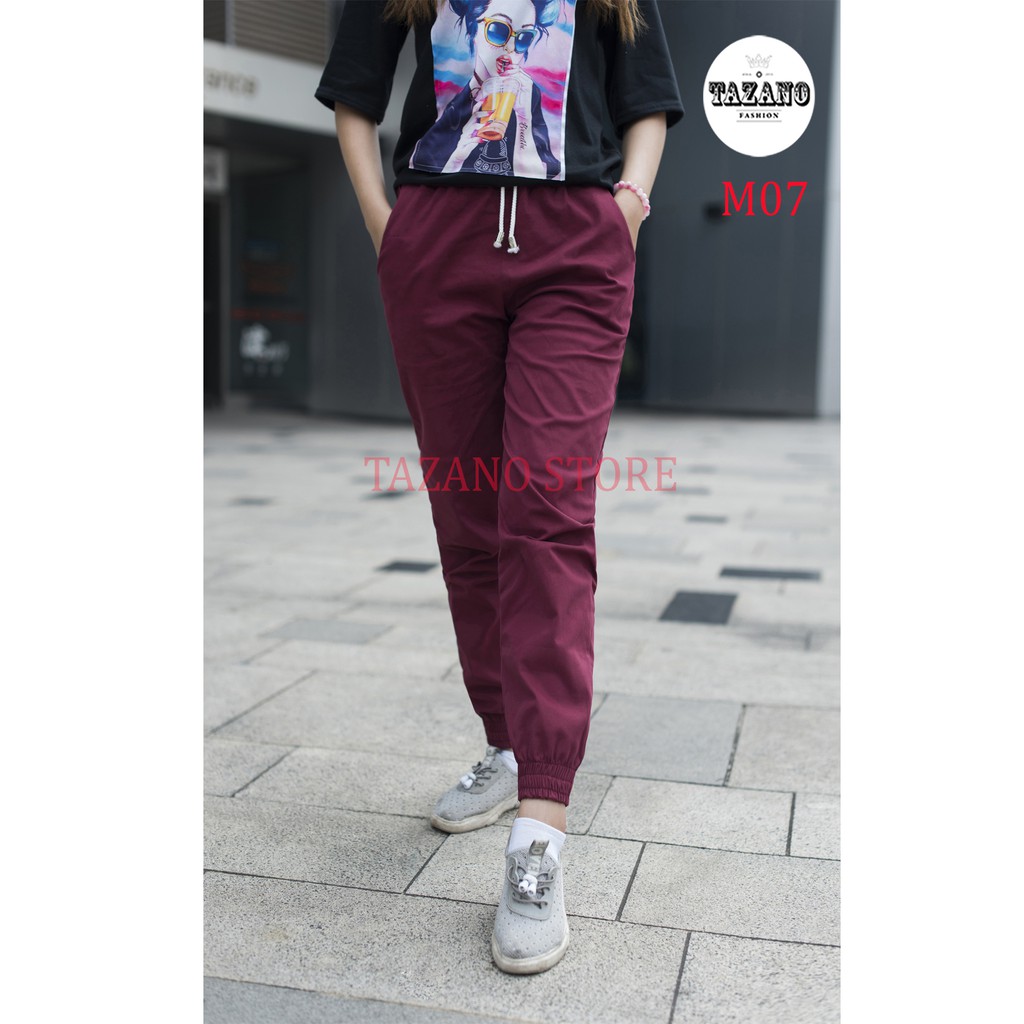 Quần Jogger Kaki Nữ Co Giãn 4D Hàng Xuất Khẩu (Màu Đỏ Đô) | BigBuy360 - bigbuy360.vn