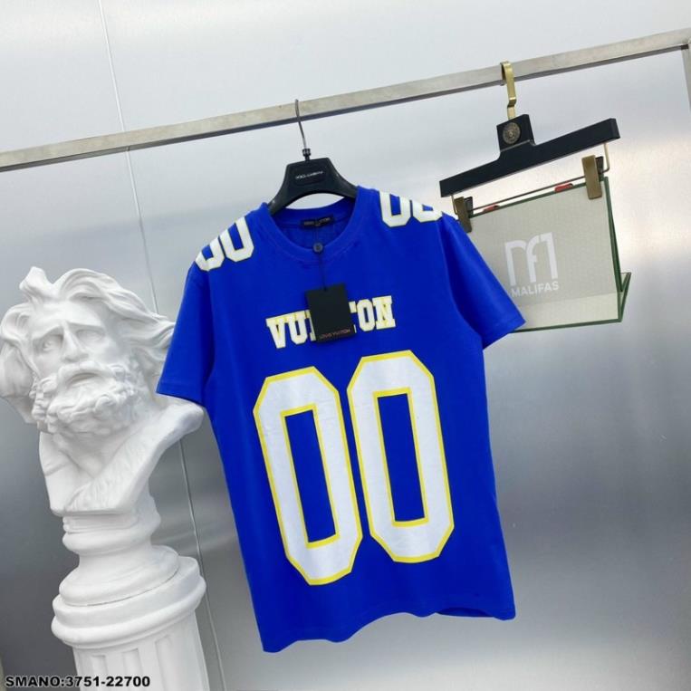 Áo Thun Nam LV Chữ Trắng Siêu Net - Áo Phông Nam LV In Số Siêu Đẹp