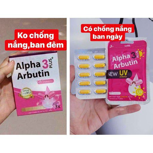 Túi bột kích trắng Alpha Arbutin 3Plus ban ngày +đêm