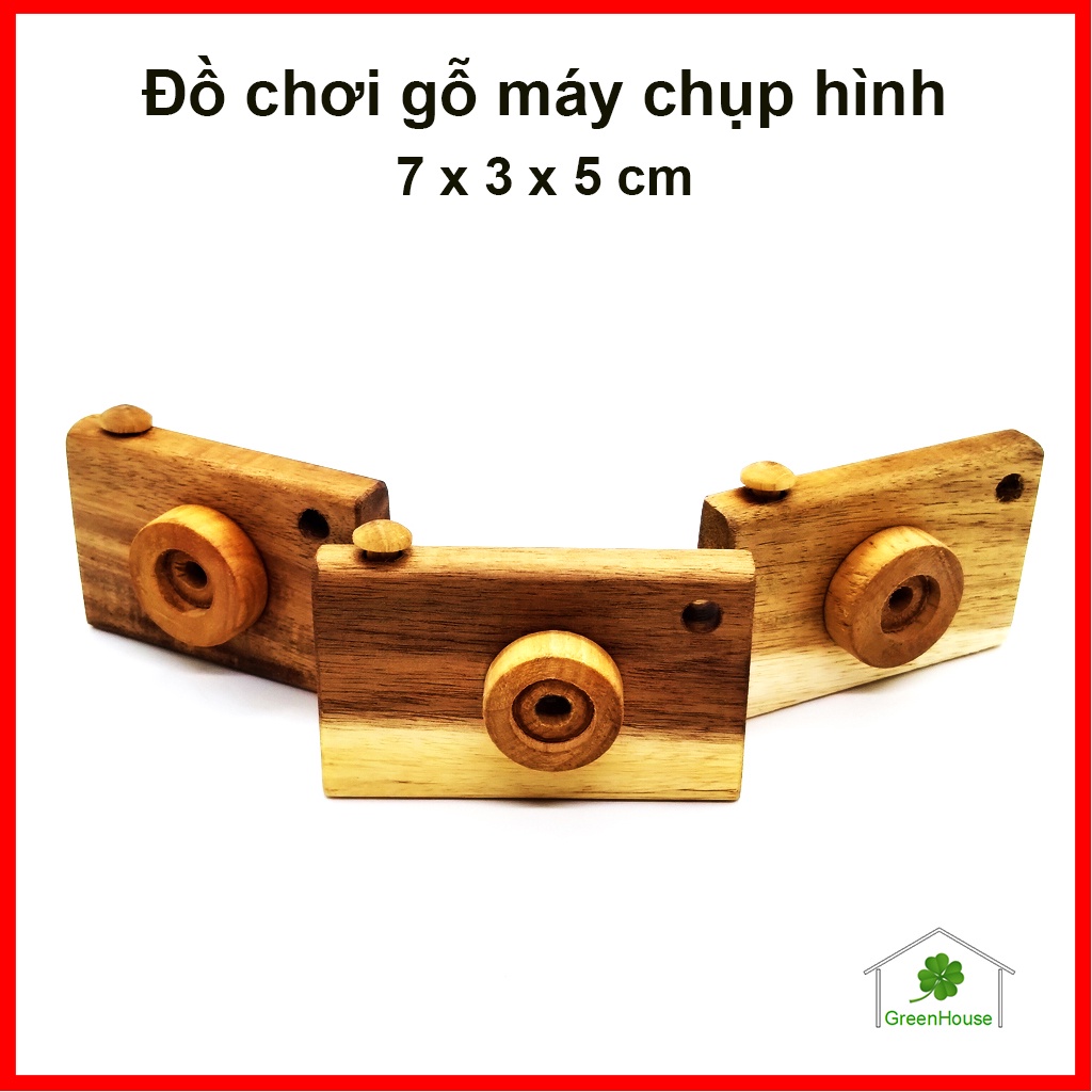 Đồ chơi gỗ máy chụp hình mini 7x5x3cm