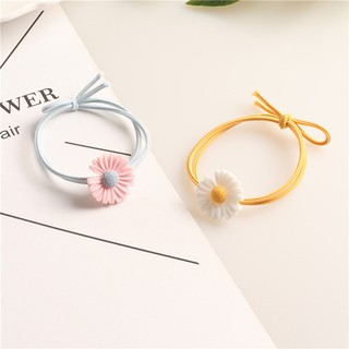 Combo Sỉ: 100 Dây Thun Cột Tóc, Buộc Tóc Đính Hoa Cúc Khuyết Màu Siêu Dễ Thương, Style Hàn Quốc (Giá Sỉ Siêu Rẻ)