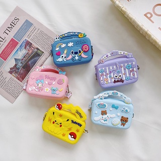 Túi Mini Silicon Cho Bé Hoạ Tiết Hoạt Hình Melody Kèm Dây Lụa Đeo Chéo Kích Thước 12x7cm TB01