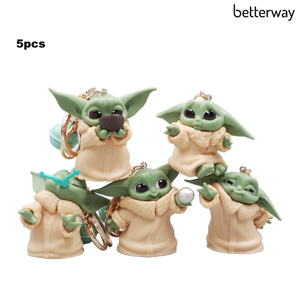 Set 5 Móc Khóa Hình Búp Bê Em Bé Yoda Bằng Kim Loại