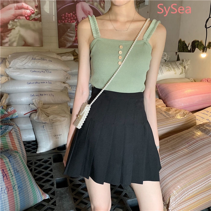 Áo 2 dây không tay ngắn gợi cảm kiểu mùa hè cho nữ