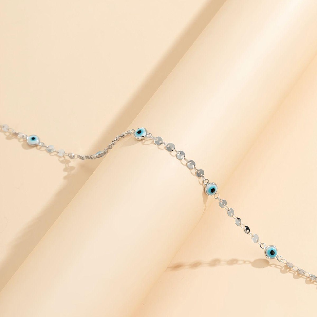 Vòng cổ Đeo Hông Hình Mắt Quỷ Đính Kim Sa Màu Xanh Dương Thời Trang Cho Bạn Thân Khi Đi Biển