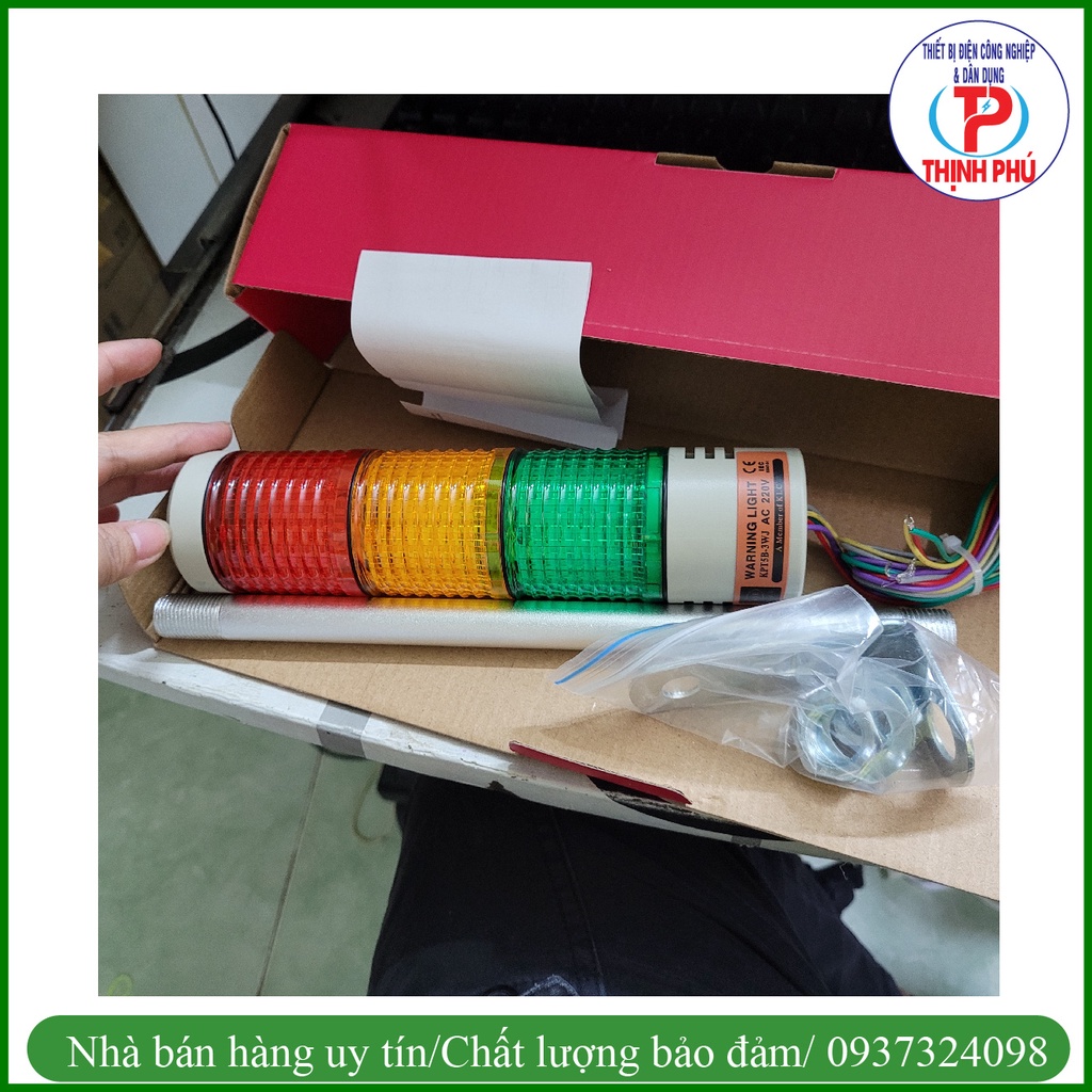Đèn cảnh báo tháp 3 tầng 220vol- 24vol có còi không còi