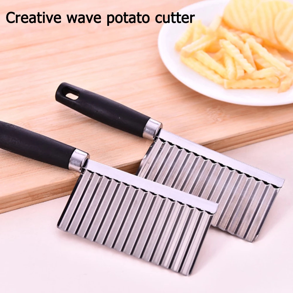 Dụng cụ cắt khoai tây gợn sóng đa năng bằng thép không gỉ chất lượng cao