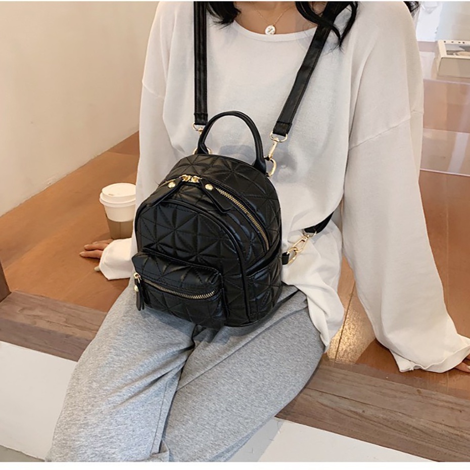 Balo Nữ Thời Trang, Balo Mini ô trám da mềm siêu hot phong cách Hàn Quốc Giá Rẻ Chất Lượng TX49