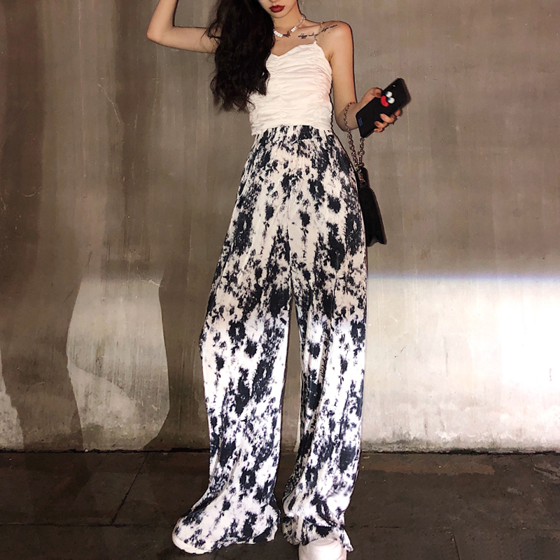 Quần Dài Ống Rộng In Họa Tiết Cá Tính Thời Trang Cho Nữ